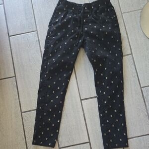 Fresh Prince of Bel-Air Black Gold Bee Print Stretch Twill Jogger Pants Mens M